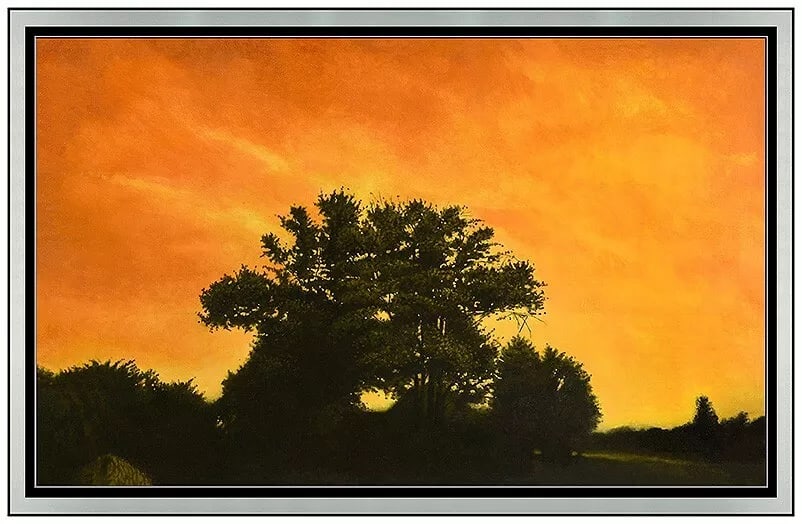 Don Pollack Large Original Signed Oil Painting on Canvas Landscape Framed Art: This lot includes:Gallery COA & free domestic shipping (*insurance and international shipping for an additional charge)Artist: Don PollackTitle: Looks to the NightMedium: Oil Painting on CanvasSize: 3