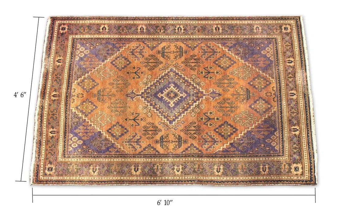 Early 20th Century Vintage Handmade Persian Tabriz Multicolored Rug 4'6" x 6'10" (1 of 5)