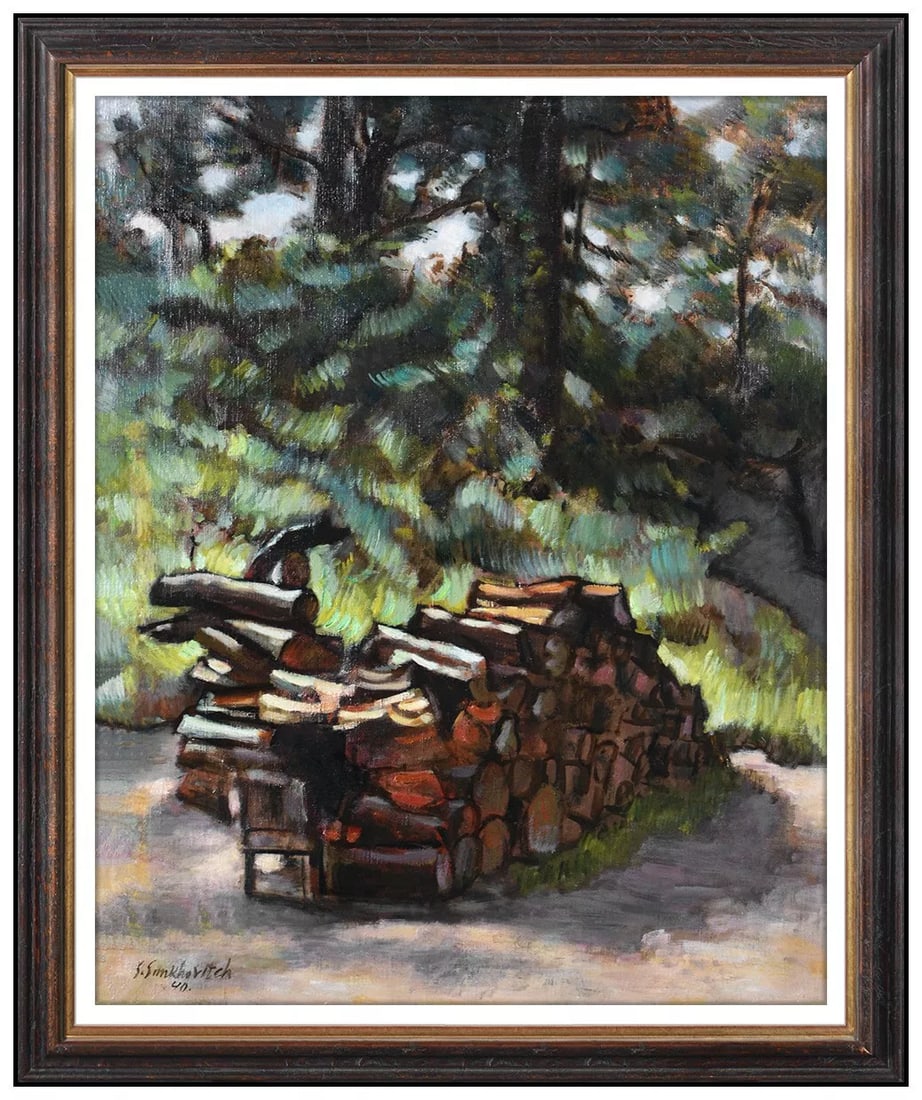 Simka Simkhovitch Original Oil Painting On Canvas Signed Framed Landscape Art (1 of 4)