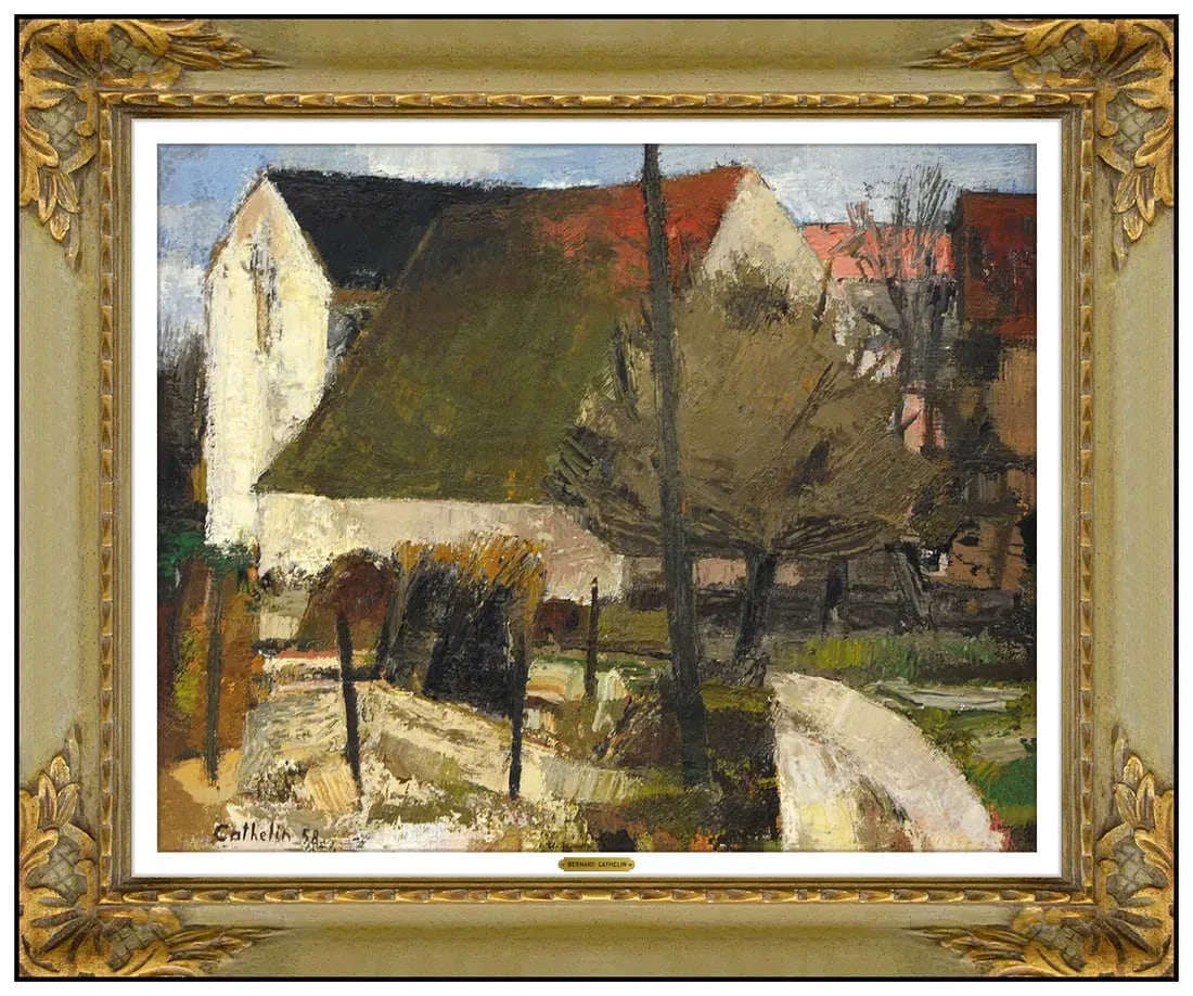 Bernard Cathelin Signed Original Oil Painting Landscape on Canvas Framed Artwork (1 of 6)