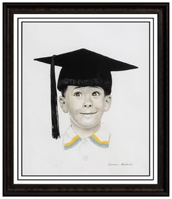 Norman Rockwell Big Day Saturday Evening Post Lithograph Signed Illustration Art