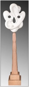 Miklos Sebek Large Hand Carved Marble Suspended Enigma Abstract Sculpture Art