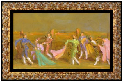 Lee Jackson Matadors Figurative Oil Painting On Board Signed Framed Art