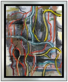 Guillermo Kuitca Modern Abstract Oil Painting On Canvas Signed Artwork