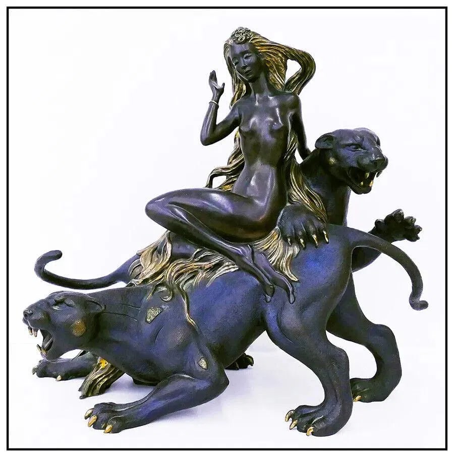 Jiang Tie Feng Mountain Ghost Large Full Round Bronze Sculpture Signed Art (1 of 5)