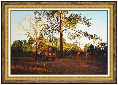 Peter Corbin Large Landscape Oil Painting On Canvas Signed Framed Artwork