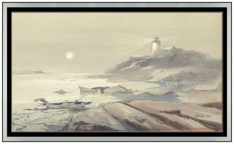 Laurence Philip Sisson Watercolor Gouache Landscape Painting Signed Framed Art
