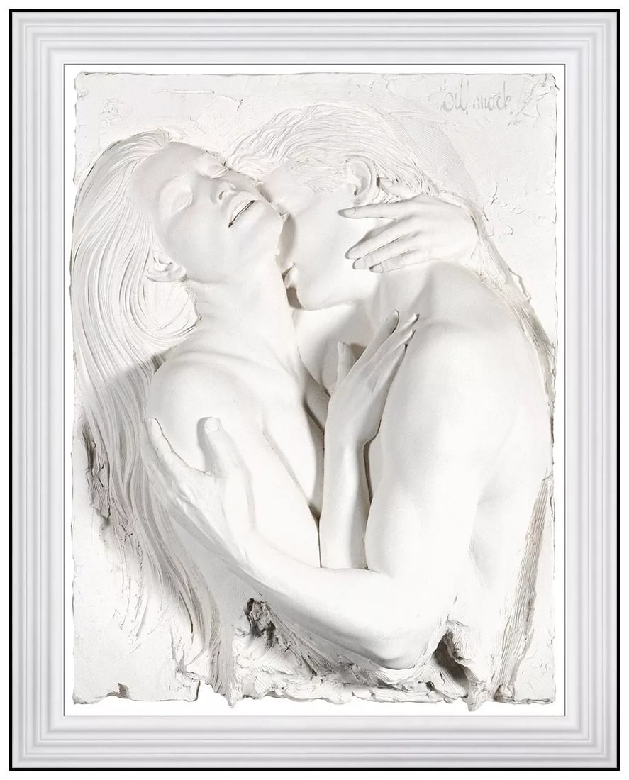 Bill Mack Man Woman Embrace Large Bonded Sand Relief Sculpture Signed Artwork (1 of 7)