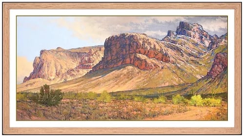 Robert Knudson Western Landscape Pastel Painting Signed Framed Artwork