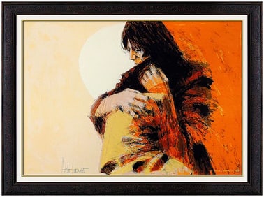 Aldo Luongo Mother Child Portrait Large Color Lithograph Signed Artwork