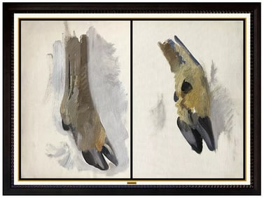 George Browne Deer Wildlife Oil Painting On Board Signed Artwork