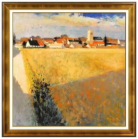 Pierre Neveu Provence Landscape Oil Painting On Canvas Signed Framed Art