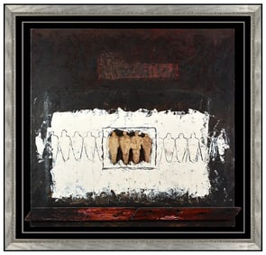 Linda Stojak Figurative Abstract Oil Painting On Canvas Signed Framed Art