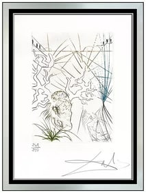 Salvador Dali Hand Signed Etching Merry Wives of Windsor Framed Surrealist Art