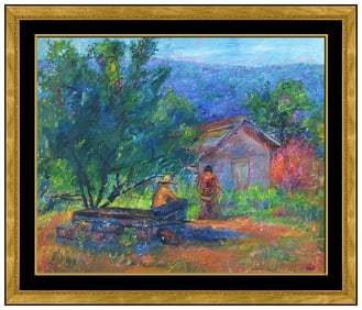 Clara Klinghoffer Signed Oil Painting on Canvas Landscape Scene Framed Original Art