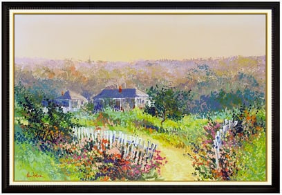 Kerry Hallam Signed Oil Painting on Canvas Landscape Scene Large Framed Artwork