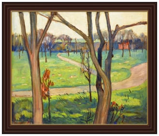 Francis Brown Signed Oil Painting on Board Landscape Scene Framed Original Artwork