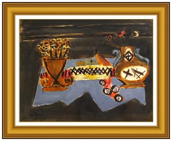 Henri Hayden Signed Oil Painting on Board Still Life Scene Framed Original Artwork