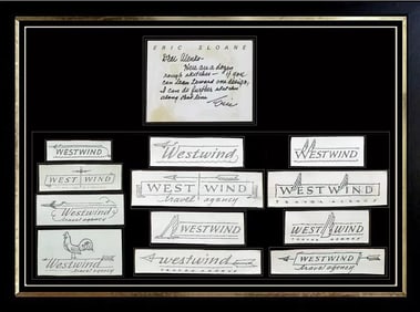 Eric Sloane Signed Set of 12 Drawings Advertisement Illustration Book Original Art