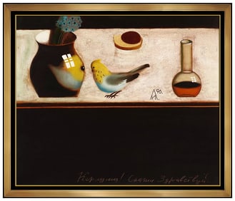 Ivan Lubennikov Signed Oil Painting on Canvas Still Life Scene Framed Original Artwork