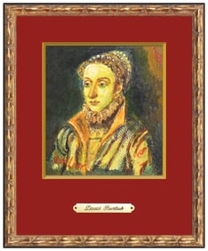 David Burliuk Signed Oil Painting on Board Portrait Scene Framed Authentic Artwork