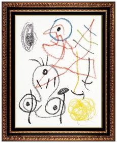 Joan Miro Signed Color Lithograph Album 21 Abstract Still Life Original Framed Art