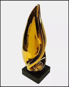 Marco Morandi Signed Ceramic Sculpture Aurum Full Round Abstract Modern Artwork