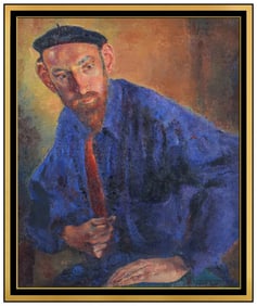 Clara Klinghoffer Signed Oil Painting on Canvas Female Portrait Framed Original Art