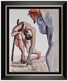 Salvador Dali Signed Ceramic Tile Divine Comedy Limited Edition Framed Artwork