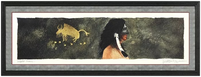 Will Bullas Entirely Original Watercolor Painting Signed Western Native American