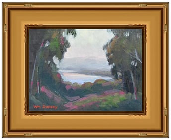 William Dorsey Original Painting On Canvas Board Signed Landscape Framed Artwork