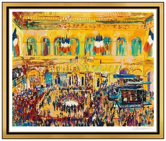 Leroy Neiman Large Color Serigraph Paris Bourse Stock Exchange Hand Signed Art