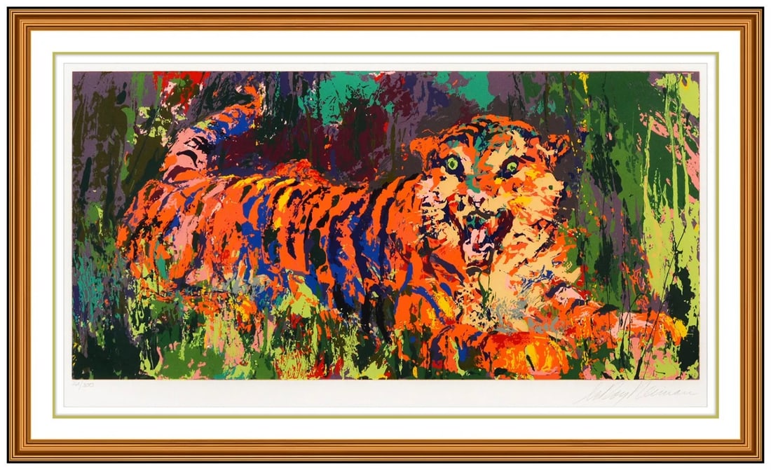 Leroy Neiman Color Serigraph Young Tiger Hand Signed Animal Big Cat Framed Art (1 of 5)