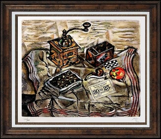 Joan Miro Authentic Signed Artwork Original Color Etching Still Life Moulin Rare