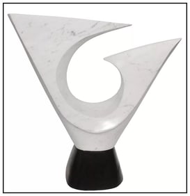 Robert Garcia Original Hand Carved Marble Sculpture Signed Large Abstract Art