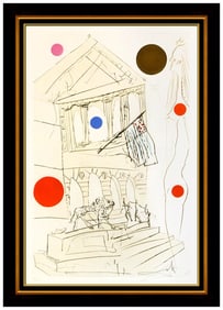 Salvador Dali The Art Institute Original Hand Signed Etching Framed Surreal Art