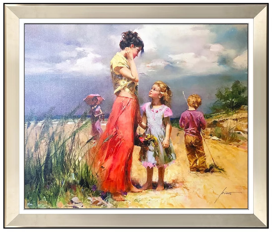 Pino Daeni Original Embellished Giclee On Canvas Large Signed Remember When Art (1 of 5)