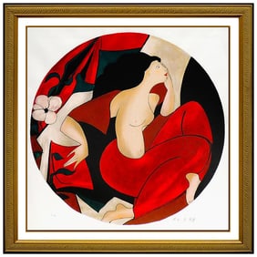 Linda Le Kinff Large Original Sabine Color Serigraph Hand Signed Modern Artwork