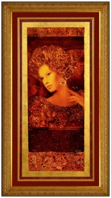 Csaba Markus Large Hand Embellished Serigraph Signed Vernonika Female Portrait