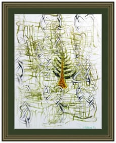 Thomas Ackermann Original Signed Oil Painting Abstract Forest Landscape Framed
