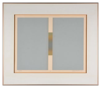 Richard Brunkus Gray Edge Signed Color Serigraph Abstract Framed