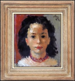 Robert Philipp Original Signed Oil Painting Female Portrait Canvas Framed