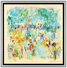Leroy Neiman Original Signed Paddock Serigraph Figures Framed