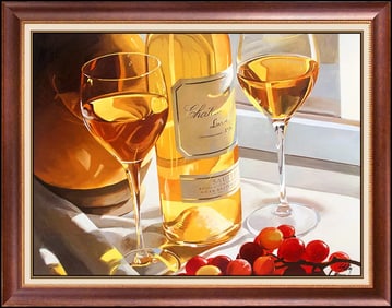 Thomas Stiltz Large Signed Giclee Sautern Grapes White Wine Canvas