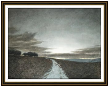 Greg Mort Large Original Signed Watercolor Painting Landscape Framed