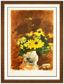 Georges Braque Signed Color Etching Vase De Fleurs Jaunes Still Life