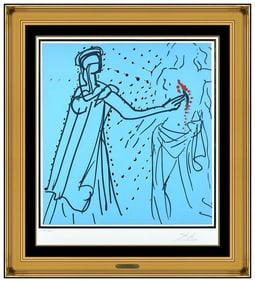 Salvador Dali Original Signed Thomas Embossed Lithograph Print Framed