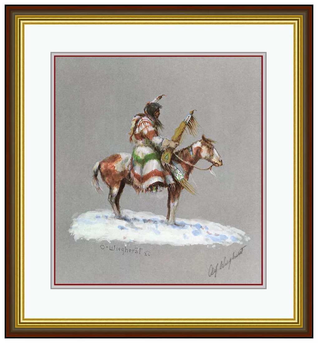 Olaf Wieghorst Snow Rider Signed Western Lithograph Native American Portrait (1 of 4)