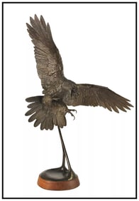 William Bill Hald Large Signed Bald Eagle Bronze Sculpture Original