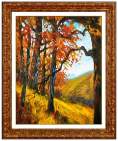 Michael Schofield Original Fall Landscape Oil Painting on Canvas Signed Art